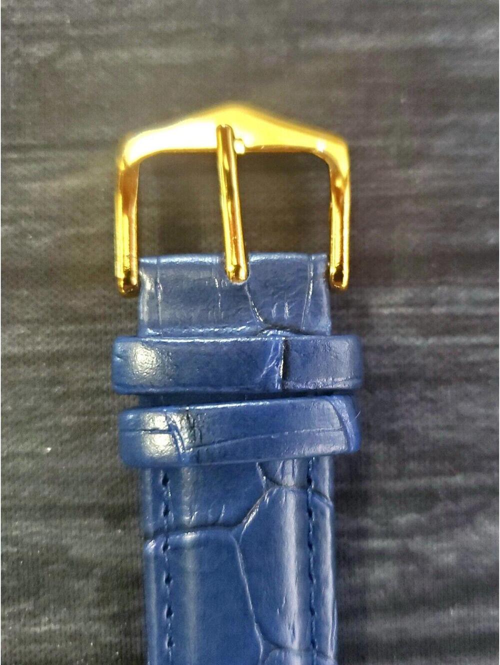 Rare Men's Gold Tank Watch Seiko Blue Dial New Mvt & Batt‎ - Picture 9 of 9